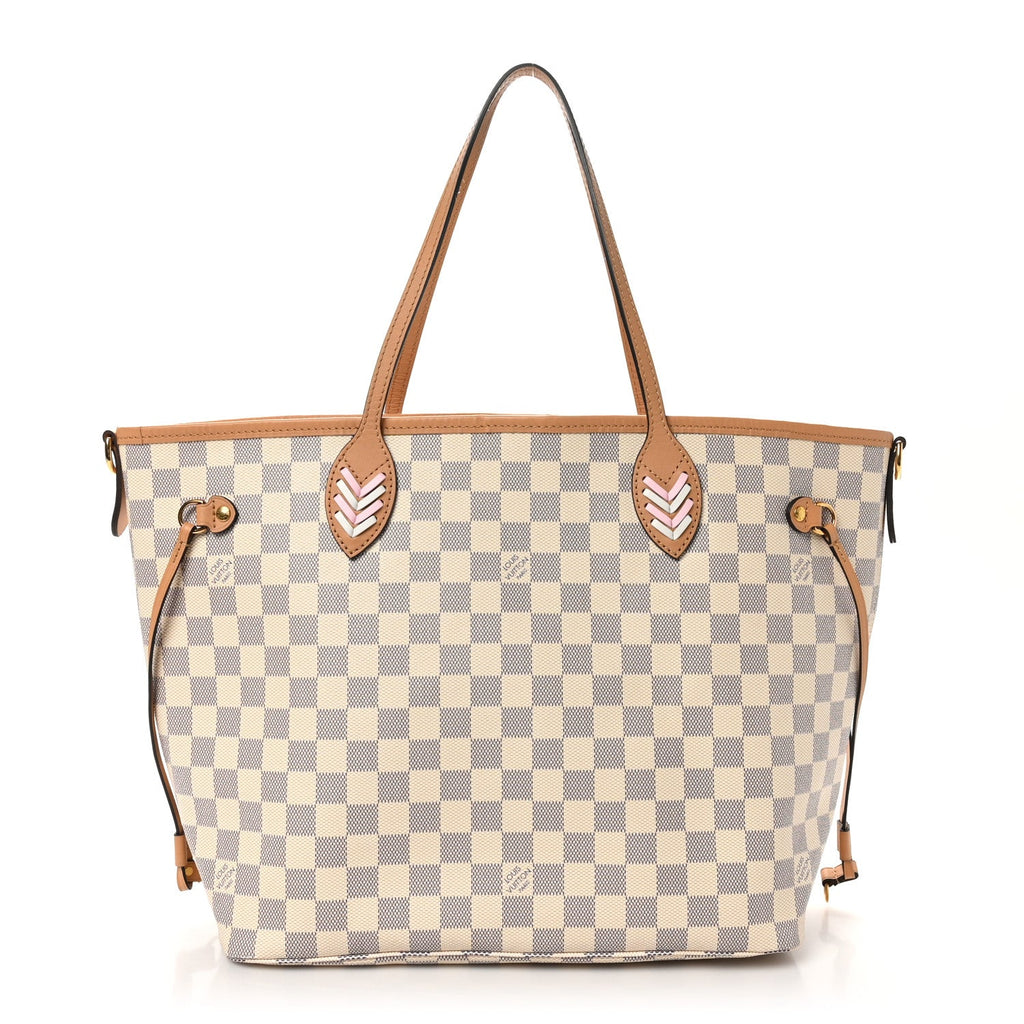 Damier Azur Braided Neverfull MM Orange