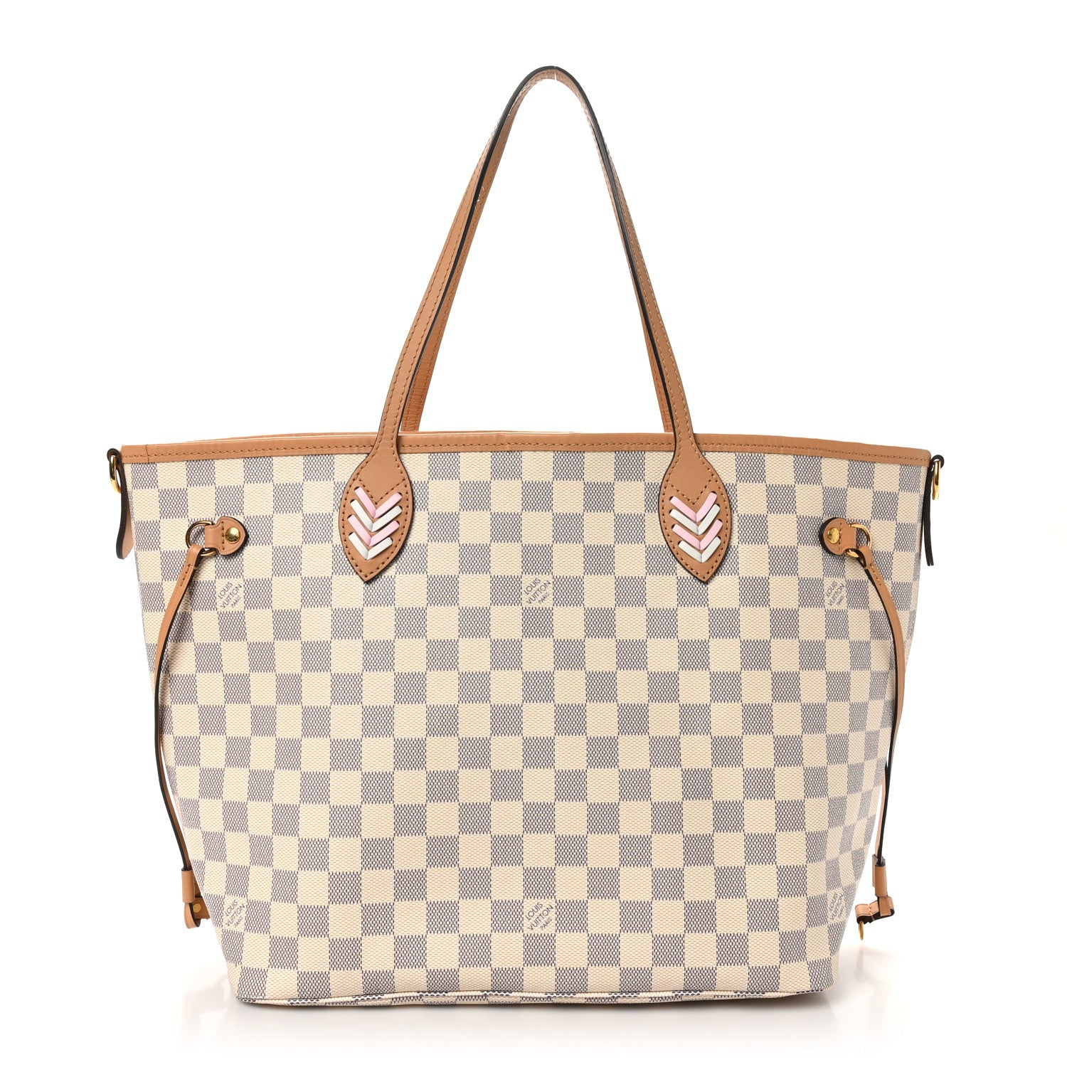 Damier Azur Braided Neverfull MM Orange