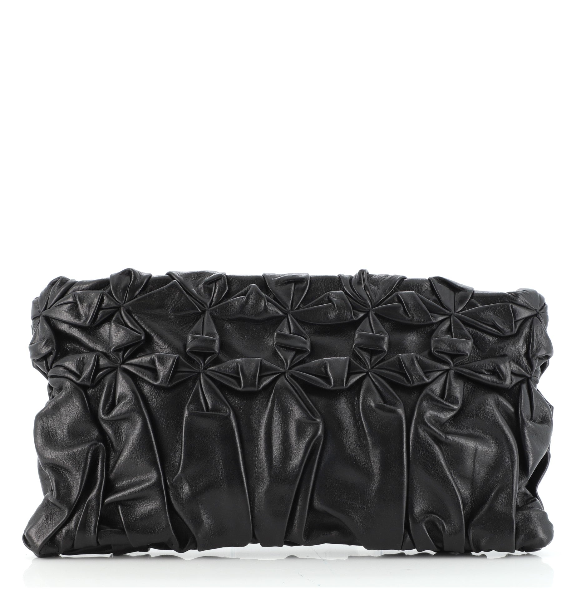Origami Pleated Clutch Leather Large