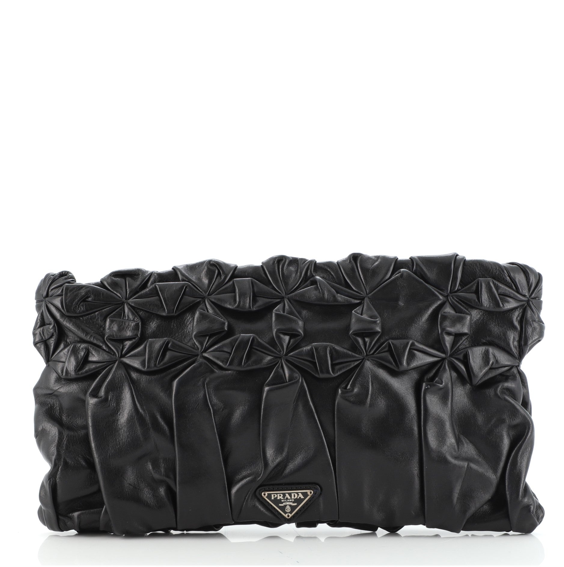 Origami Pleated Clutch Leather Large