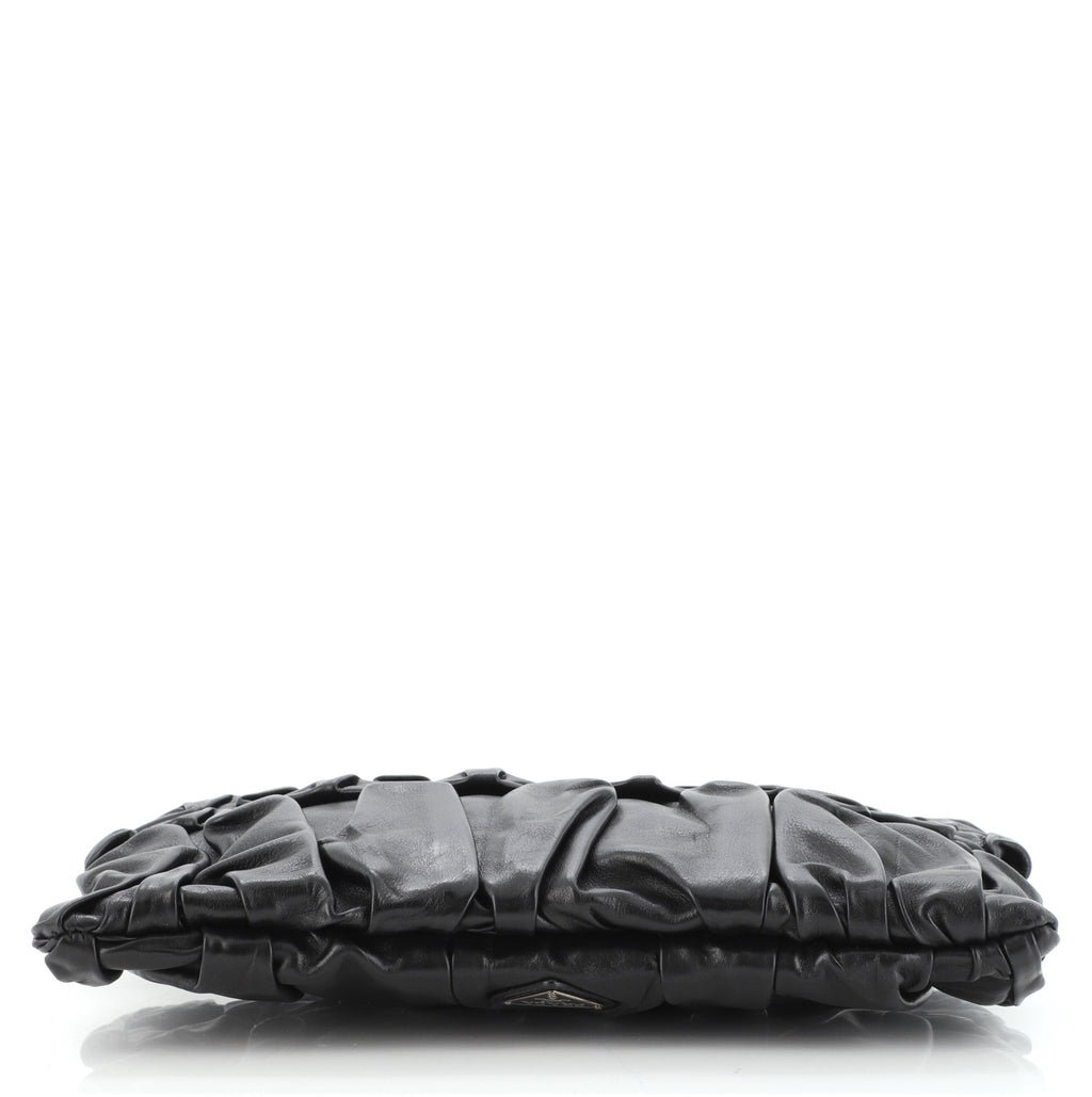 Origami Pleated Clutch Leather Large