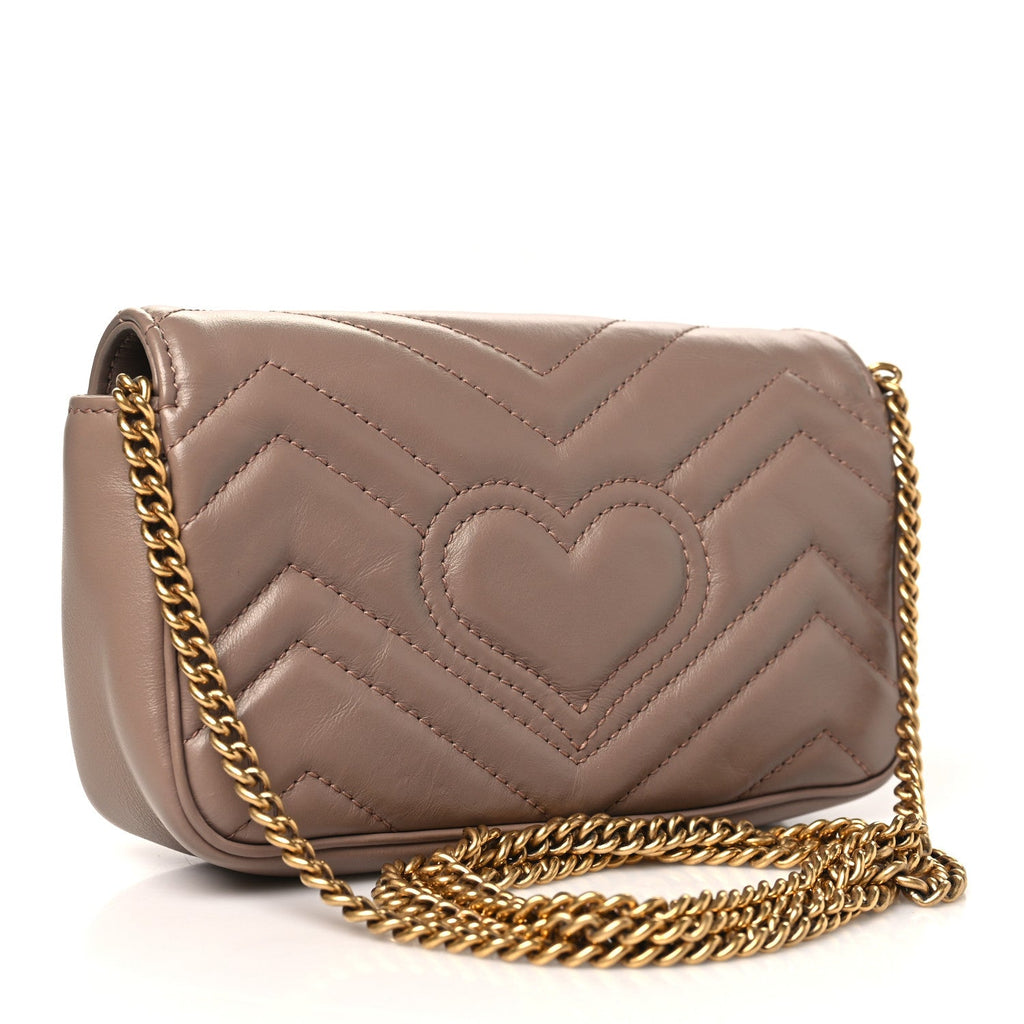 Calfskin Matelasse Mini GG Marmont Shoulder Bag Porcelain Rose