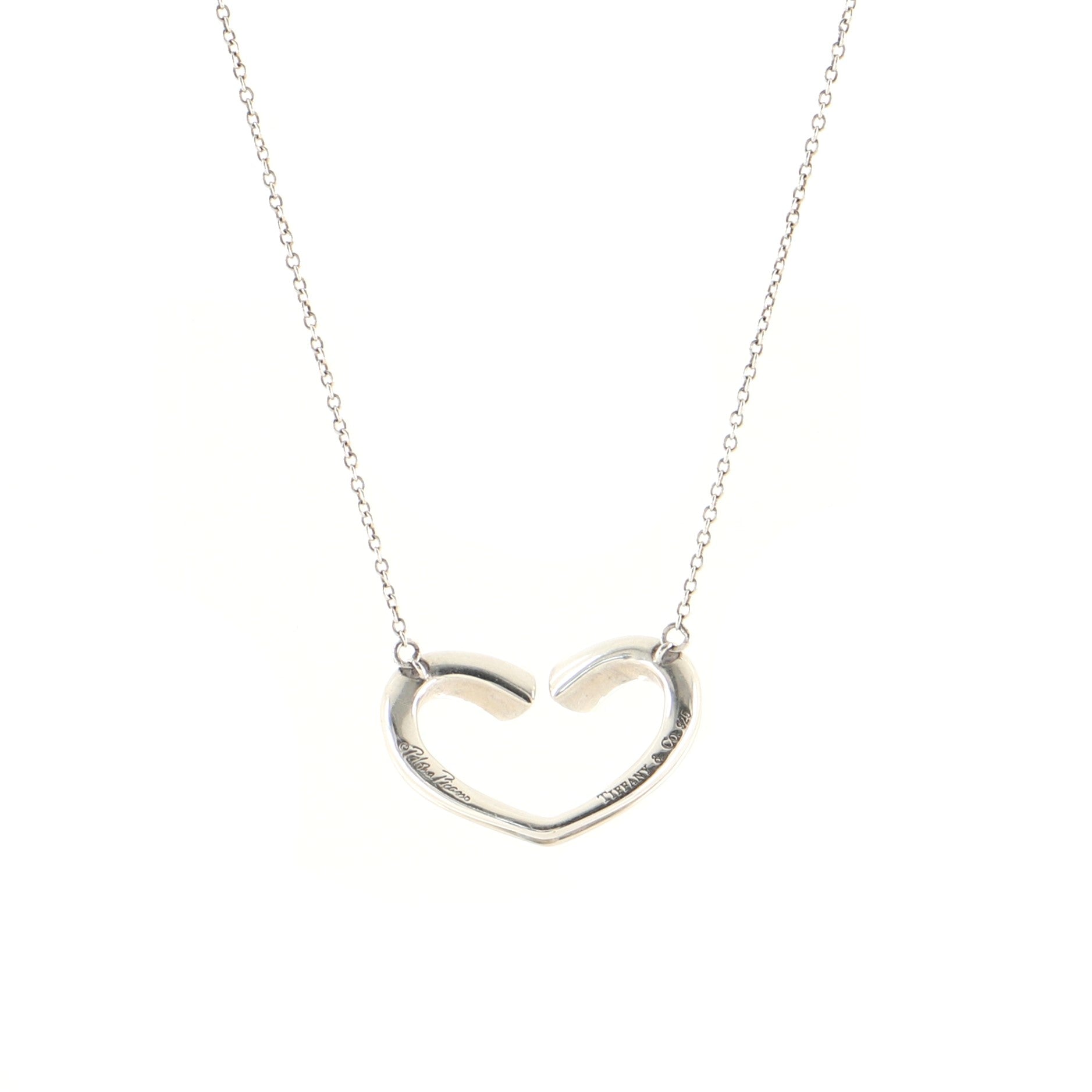 Paloma Picasso Tenderness Heart Pendant Necklace Sterling Silver