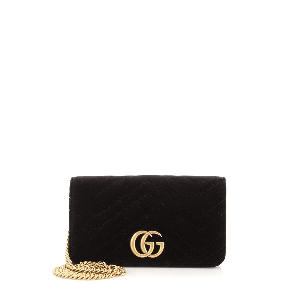 GG Marmont Chain Flap Bag Matelasse Velvet Mini
