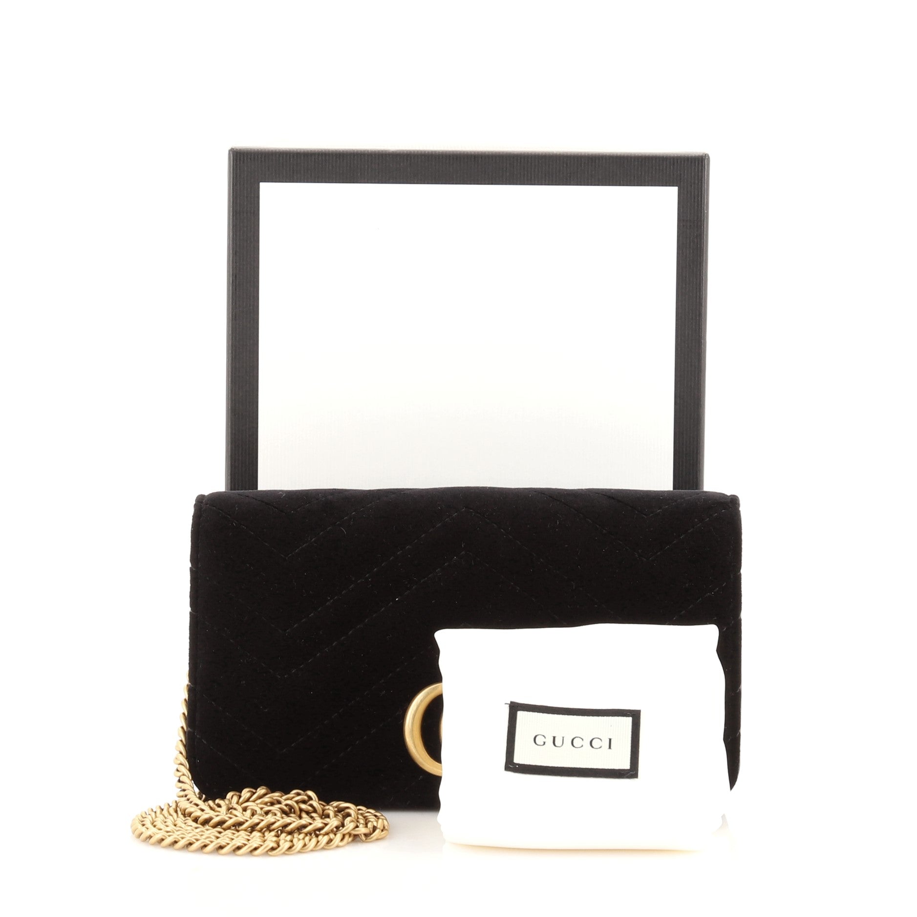 GG Marmont Chain Flap Bag Matelasse Velvet Mini