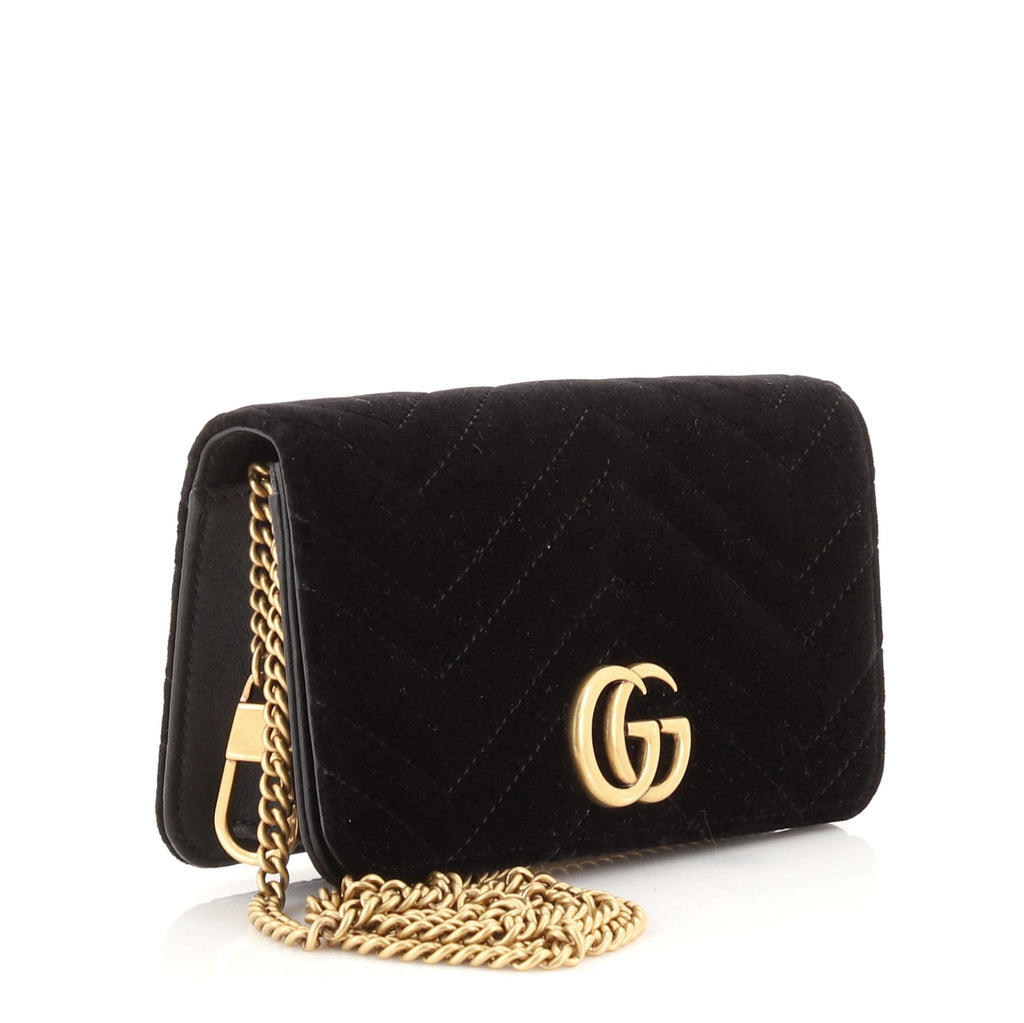 GG Marmont Chain Flap Bag Matelasse Velvet Mini