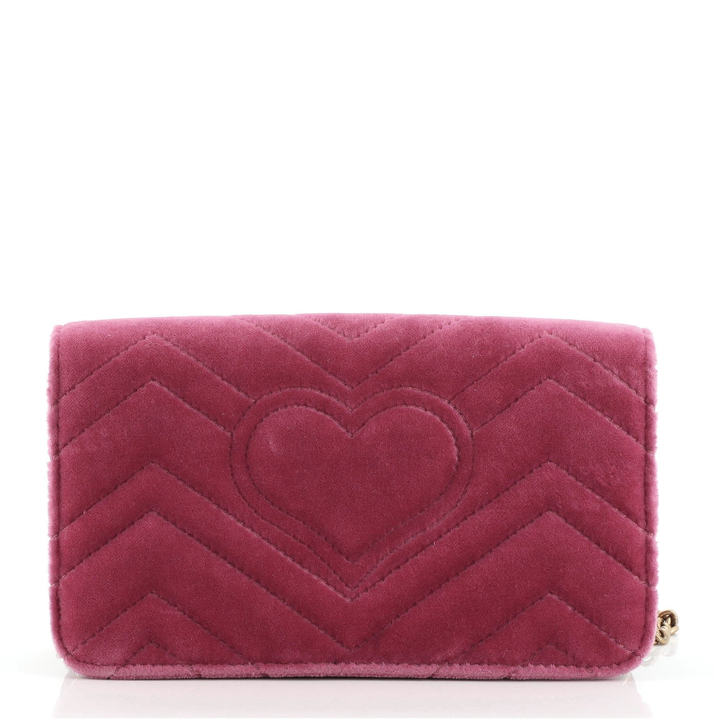 GG Marmont Chain Flap Bag Embroidered Matelasse Velvet Mini