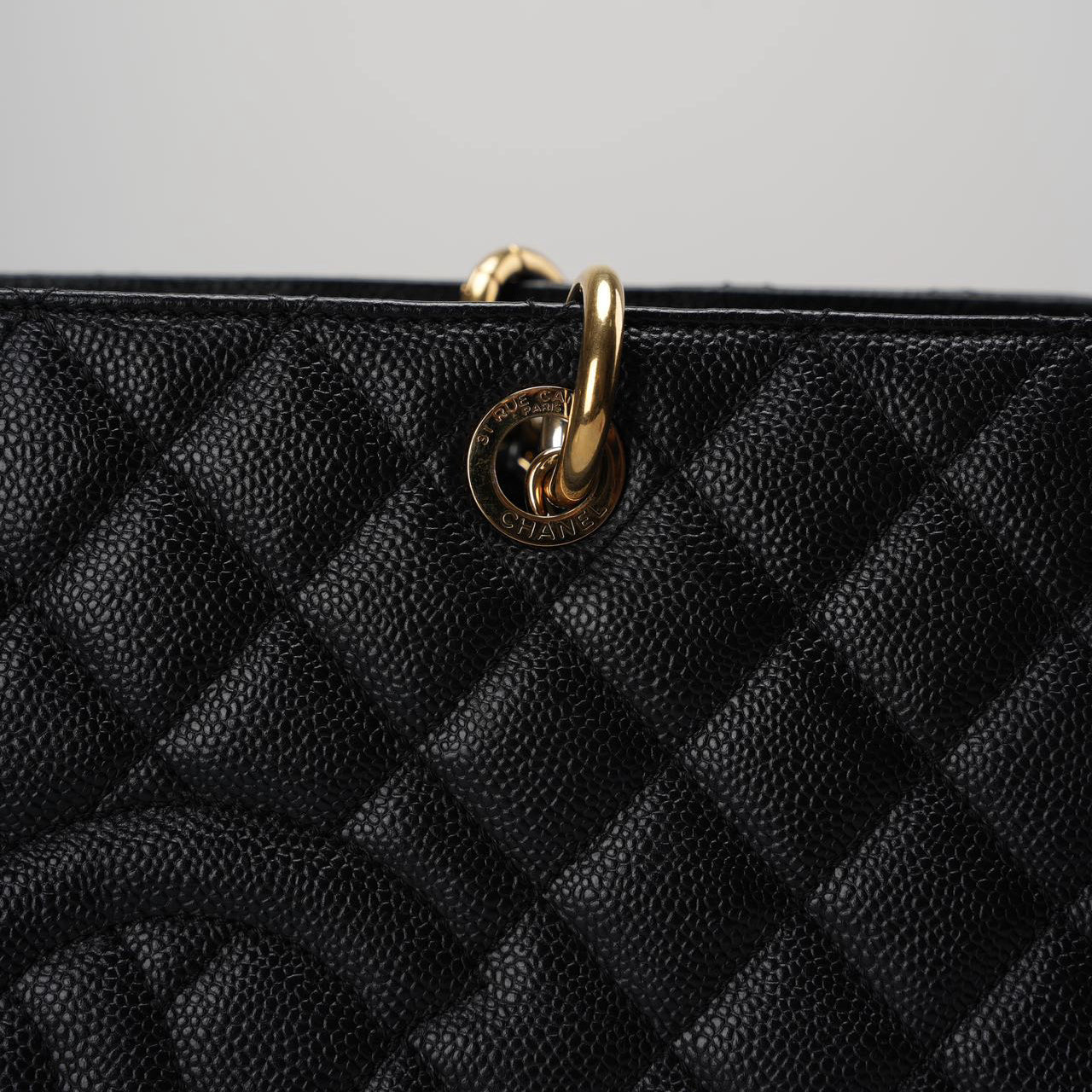 Chanel Large Grand Shopping Tote black GST Bag in Caviar Leather with Gold Hardware