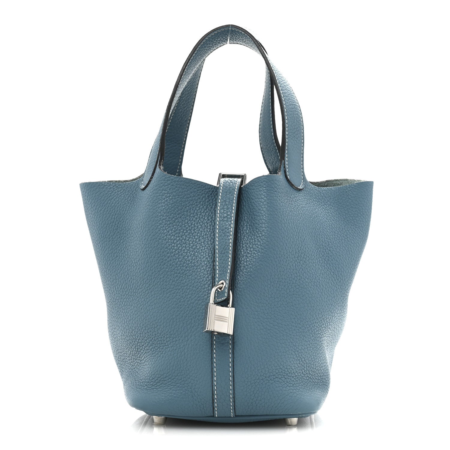 Taurillon Clemence Picotin Lock 18 PM Blue Jean