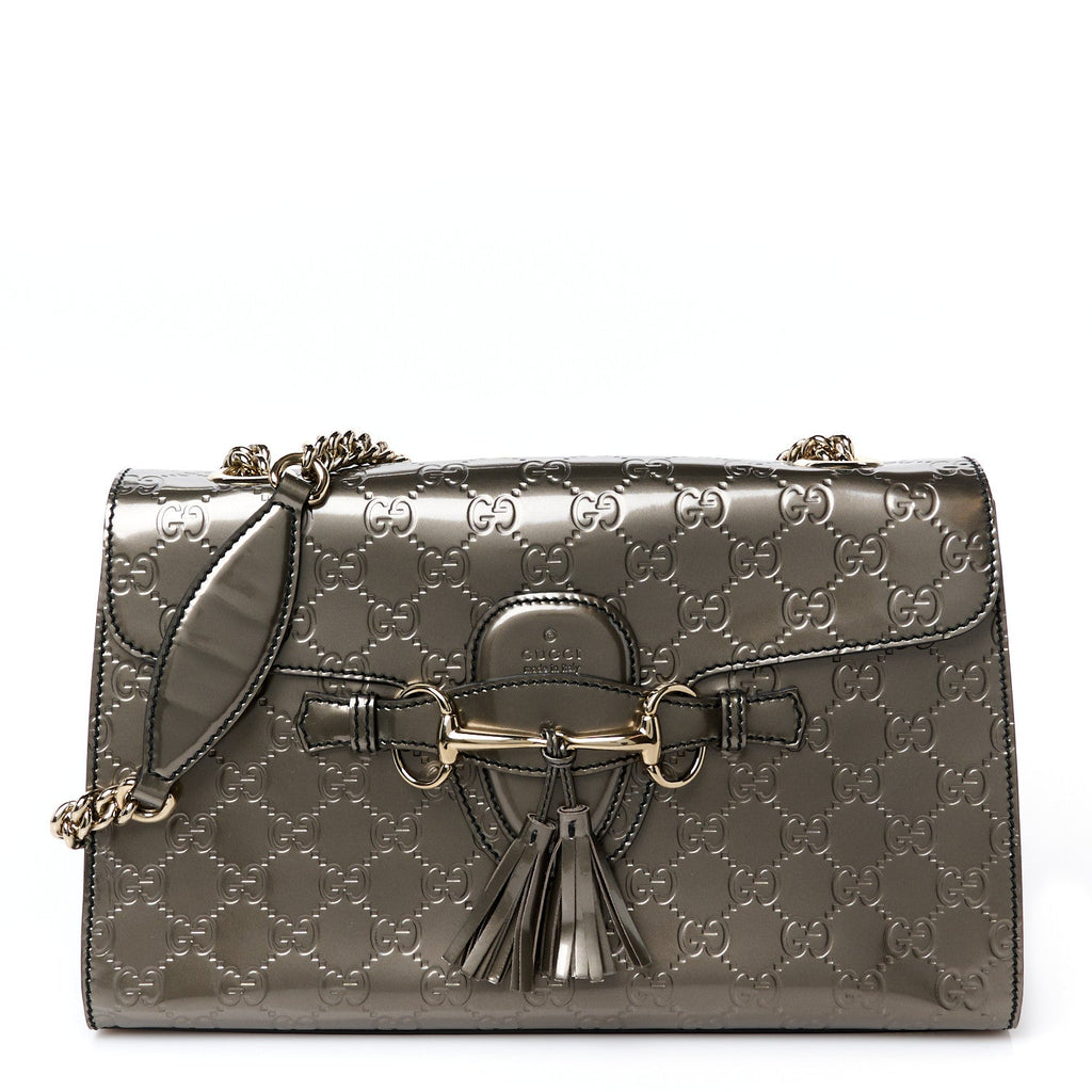 Shine Guccissima Medium Emily Chain Shoulder Bag Sasso