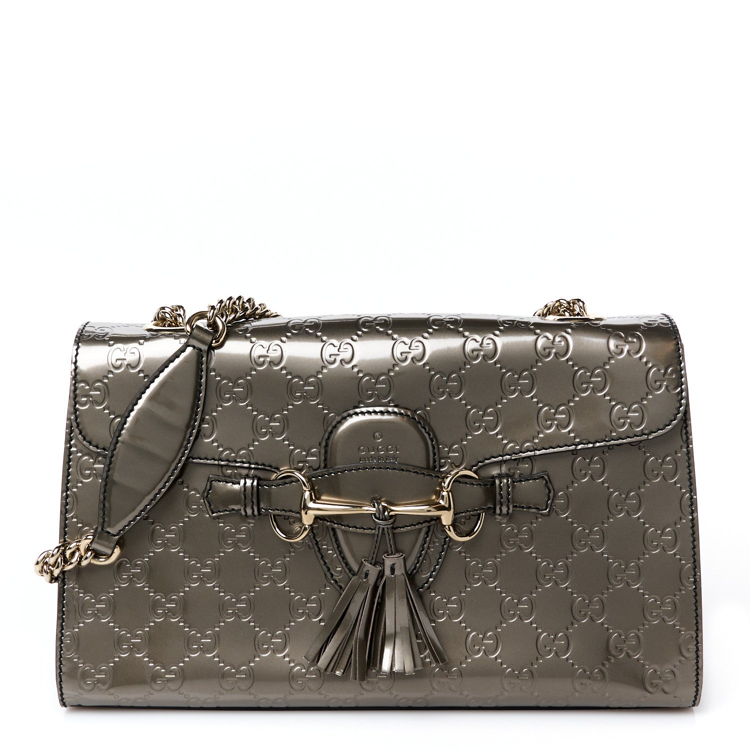 Shine Guccissima Medium Emily Chain Shoulder Bag Sasso