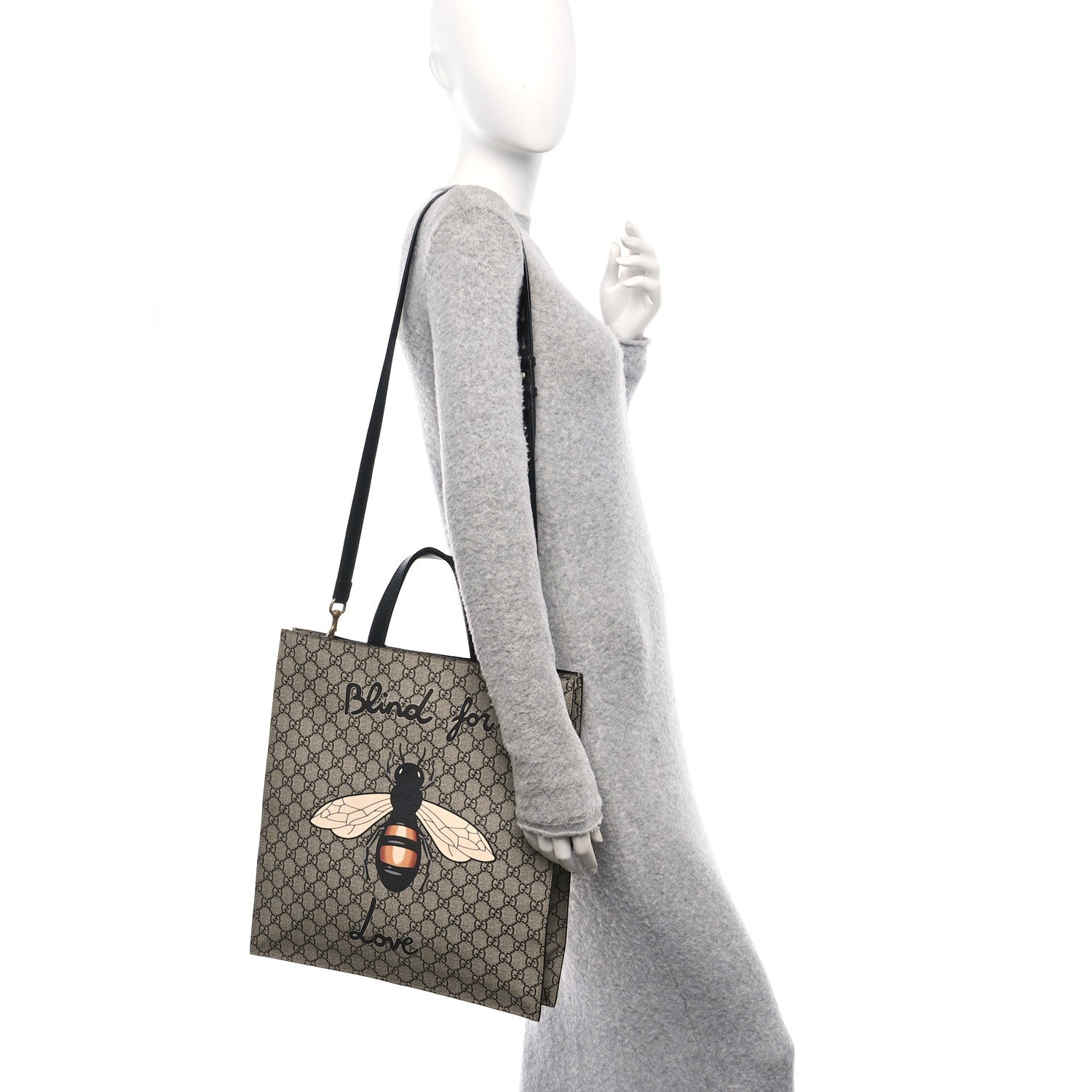 GG Supreme Monogram Blind for Love Vertical Tote