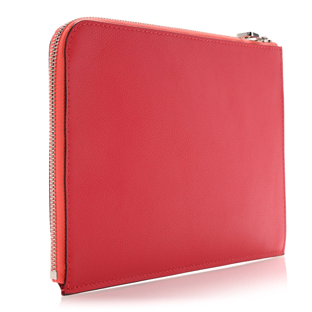 Calfskin Pochette Jules Zipped Clutch Poppy