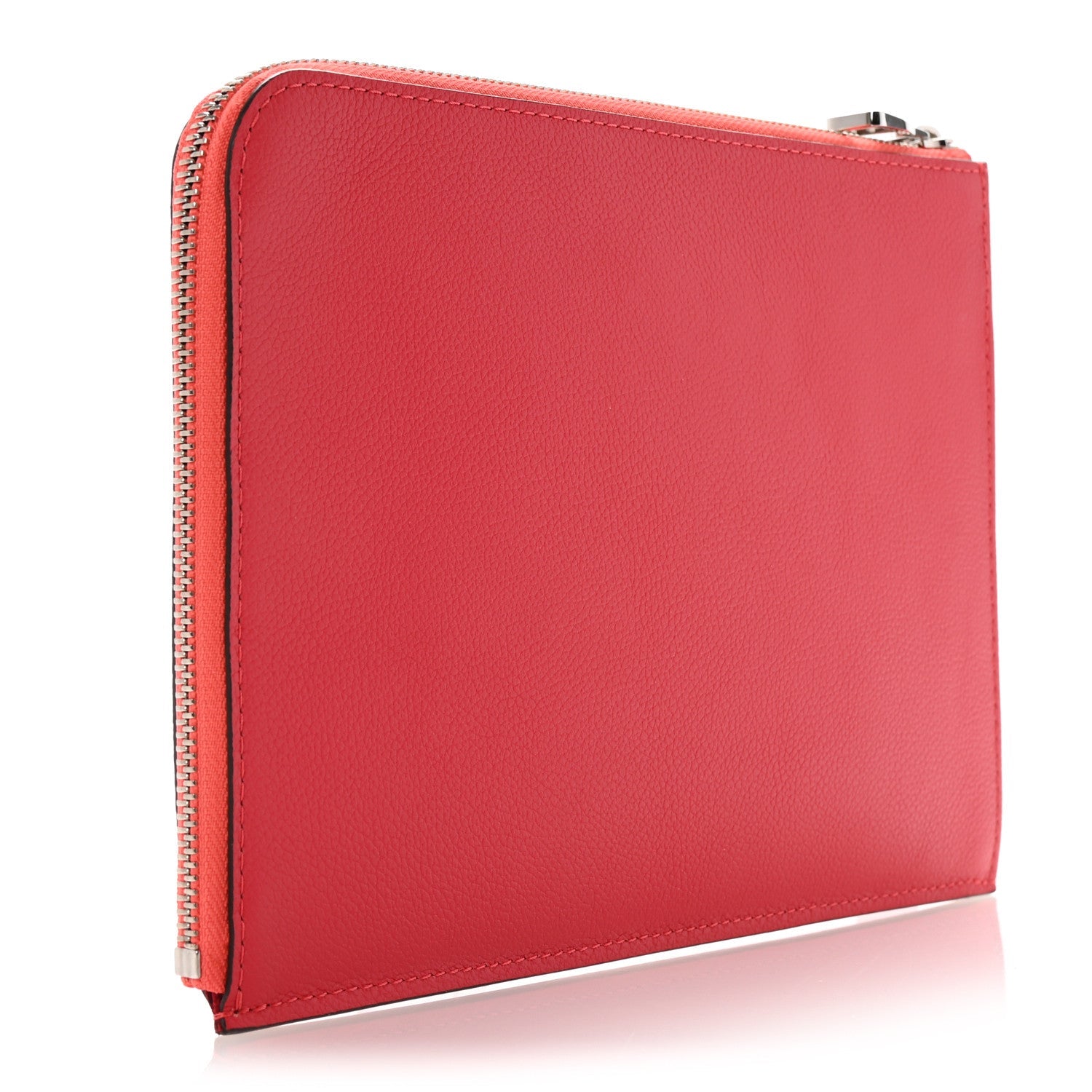 Calfskin Pochette Jules Zipped Clutch Poppy