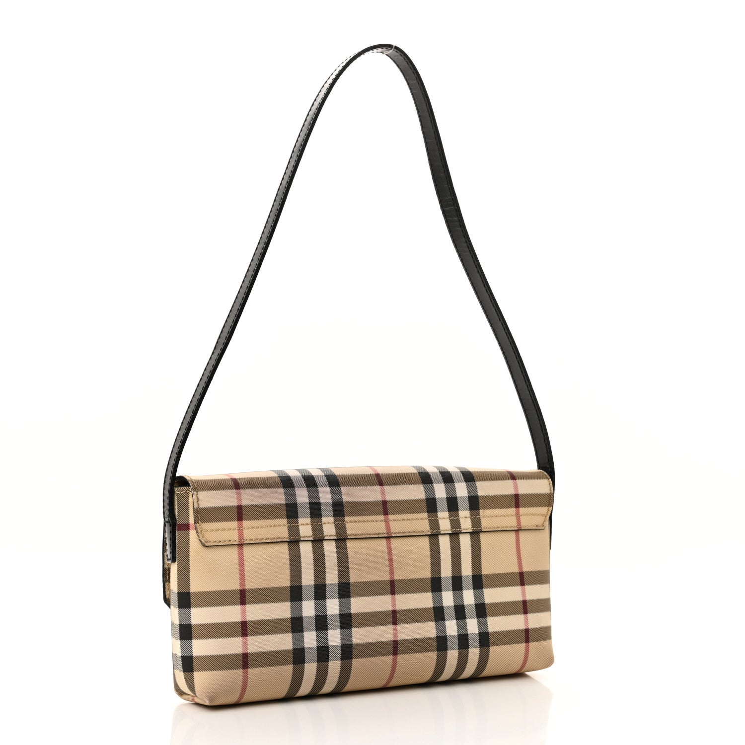 House Check Flap Shoulder Bag Black