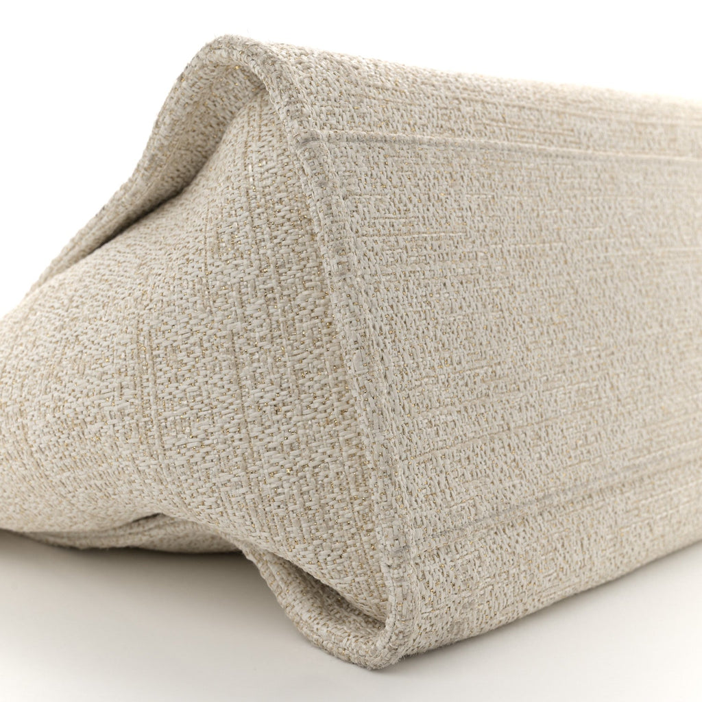 Lurex Boucle Medium Deauville Tote White