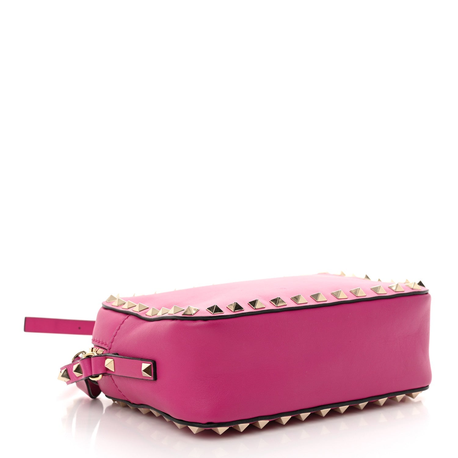 Calfskin Rockstud Camera Crossbody Bag Rose Violet