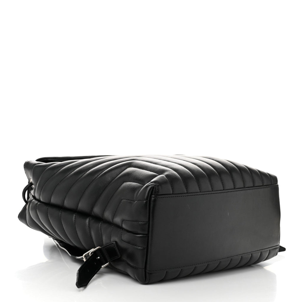 Calfskin Y Quilted Monogram Medium Loulou Backpack Black