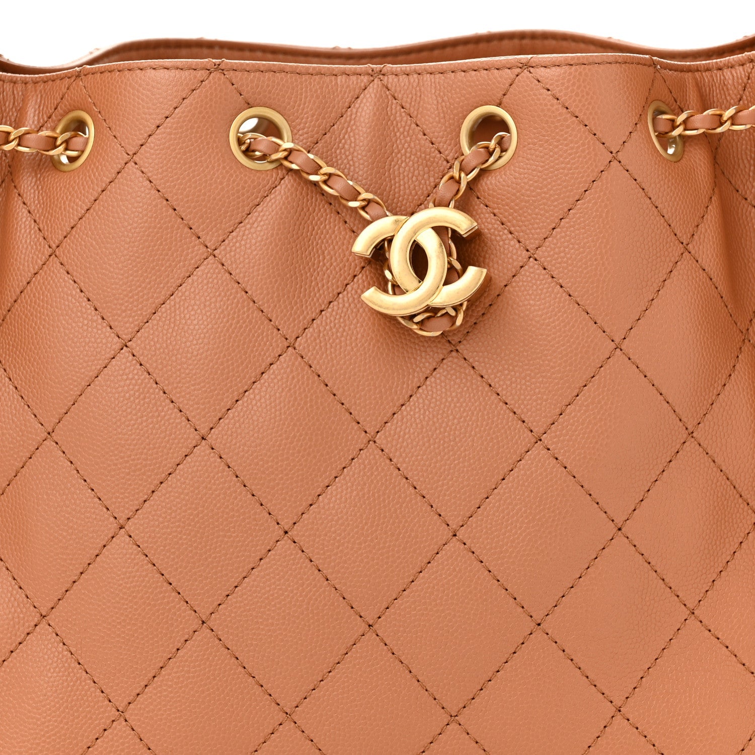 Caviar Quilted Small Chanel 25 Handbag Brown