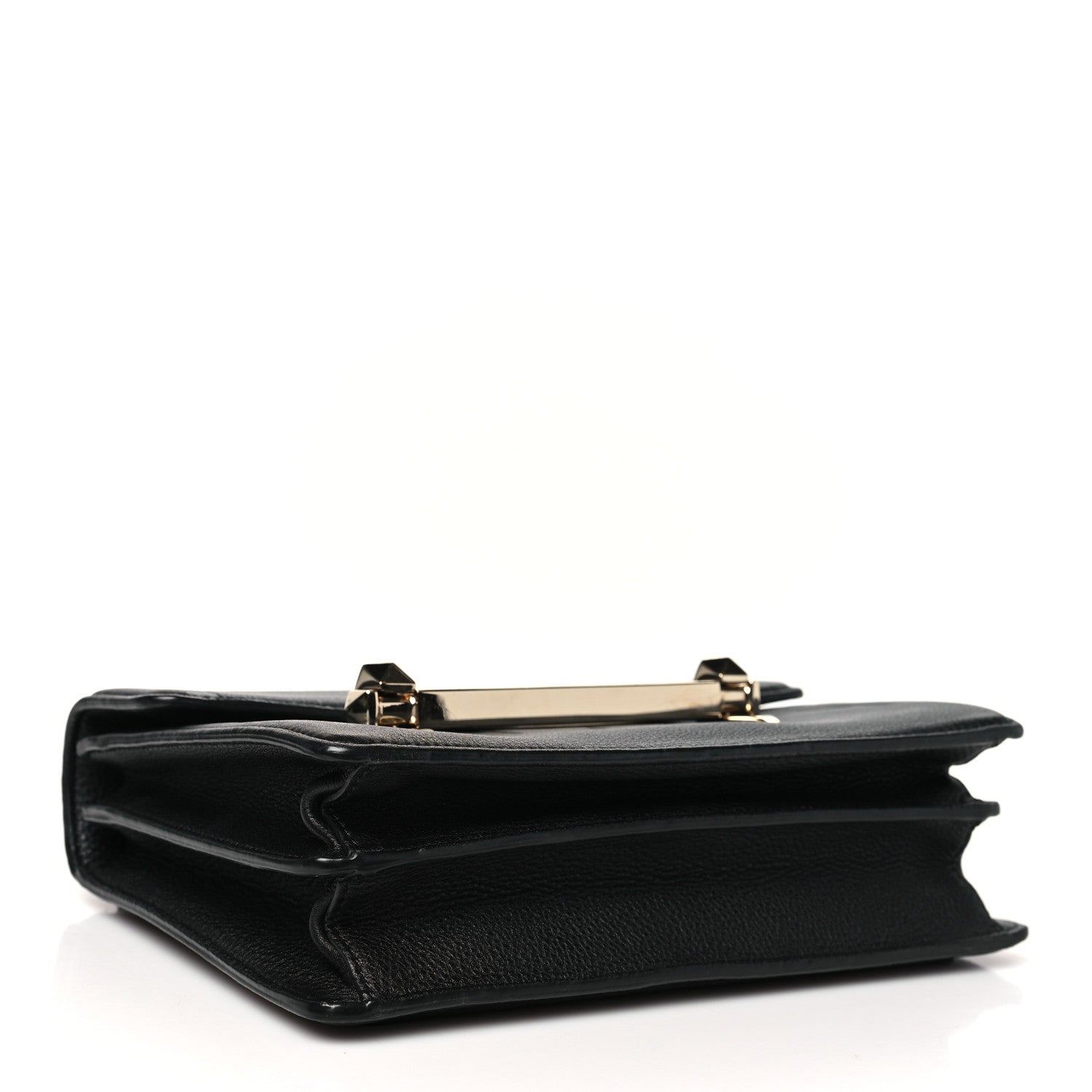 Grainy Calfskin Medium VLTN Uptown Shoulder Bag Black