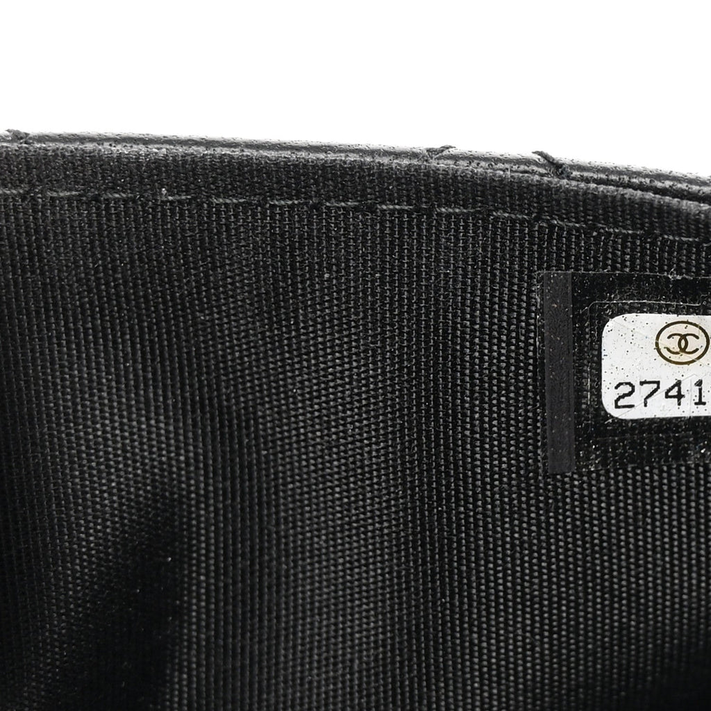Lambskin Quilted Wristlet Clutch Black