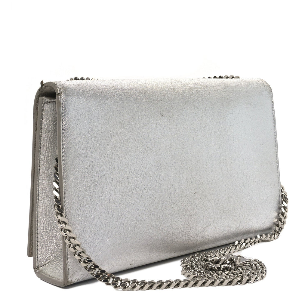 Metallic Lambskin Medium Cloud Star Monogram Kate Satchel Argento