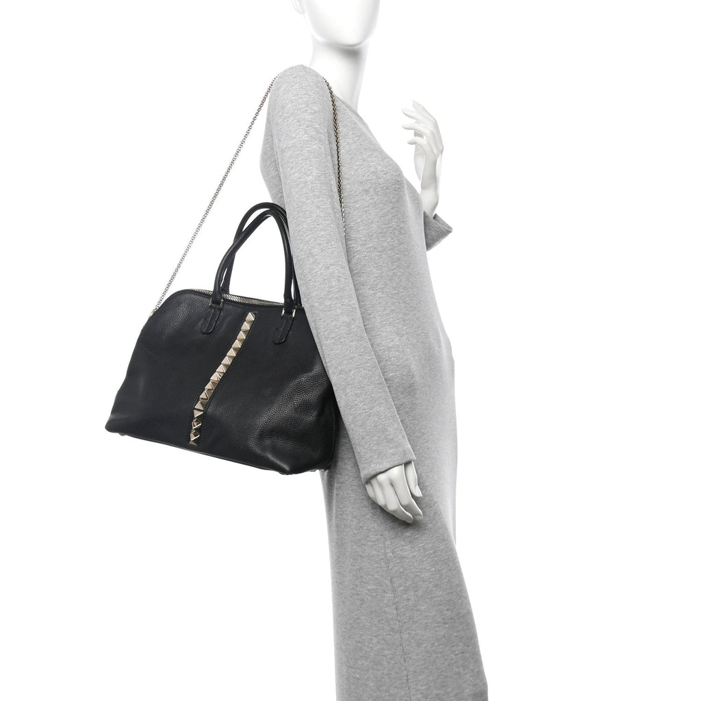 Grained Calfskin Va Va Voom Shoulder Bag Black
