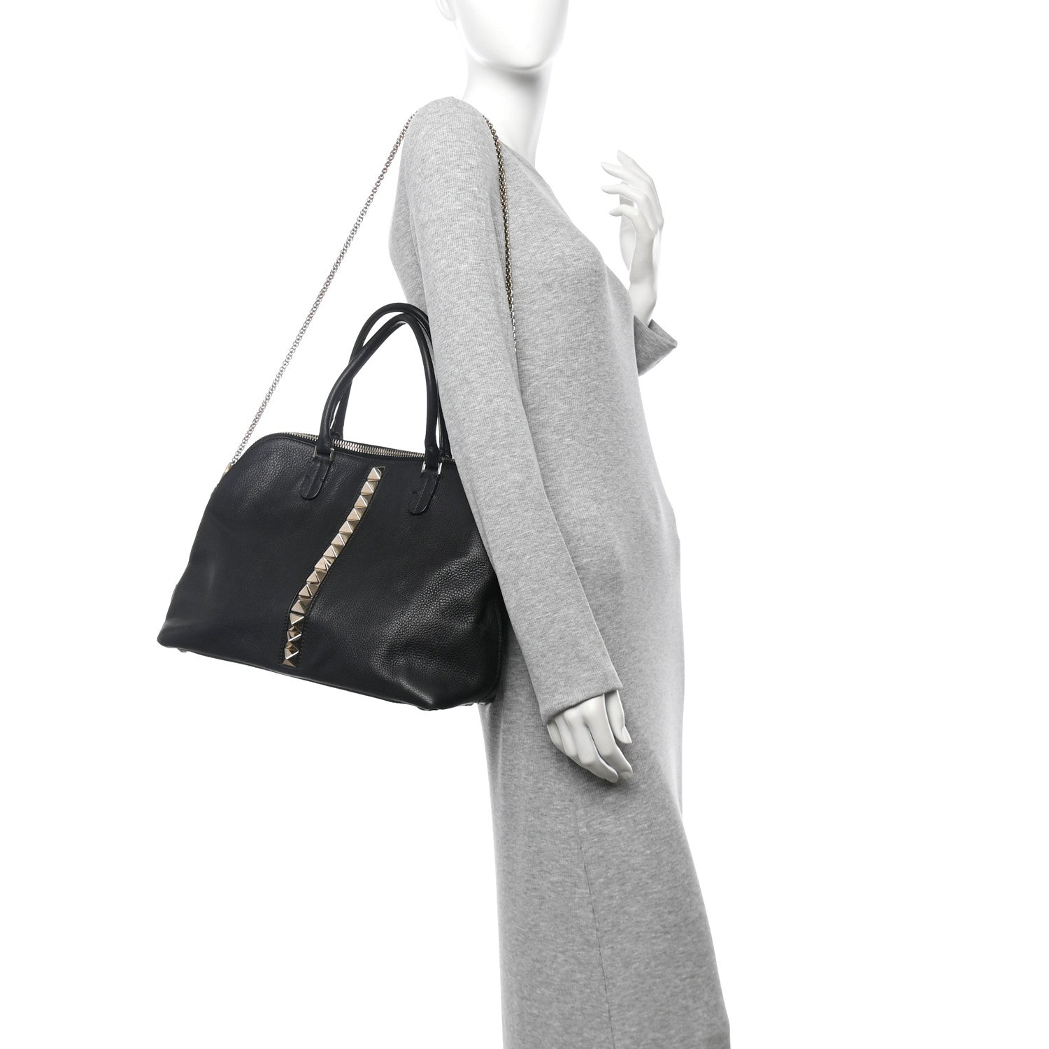 Grained Calfskin Va Va Voom Shoulder Bag Black