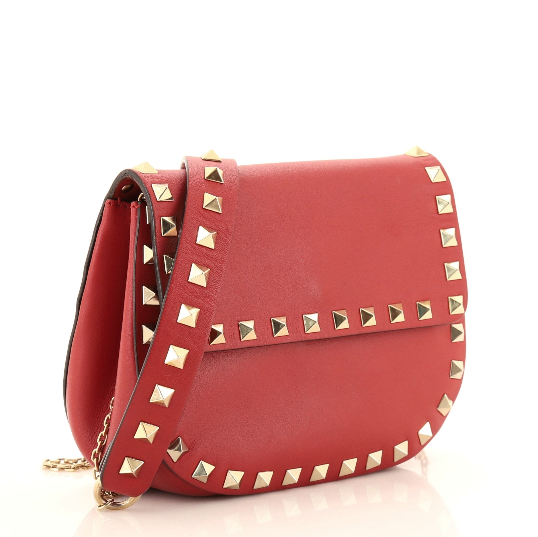 Rockstud Saddle Crossbody Bag Leather Mini