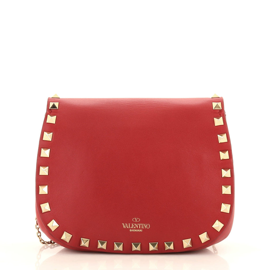 Rockstud Saddle Crossbody Bag Leather Mini