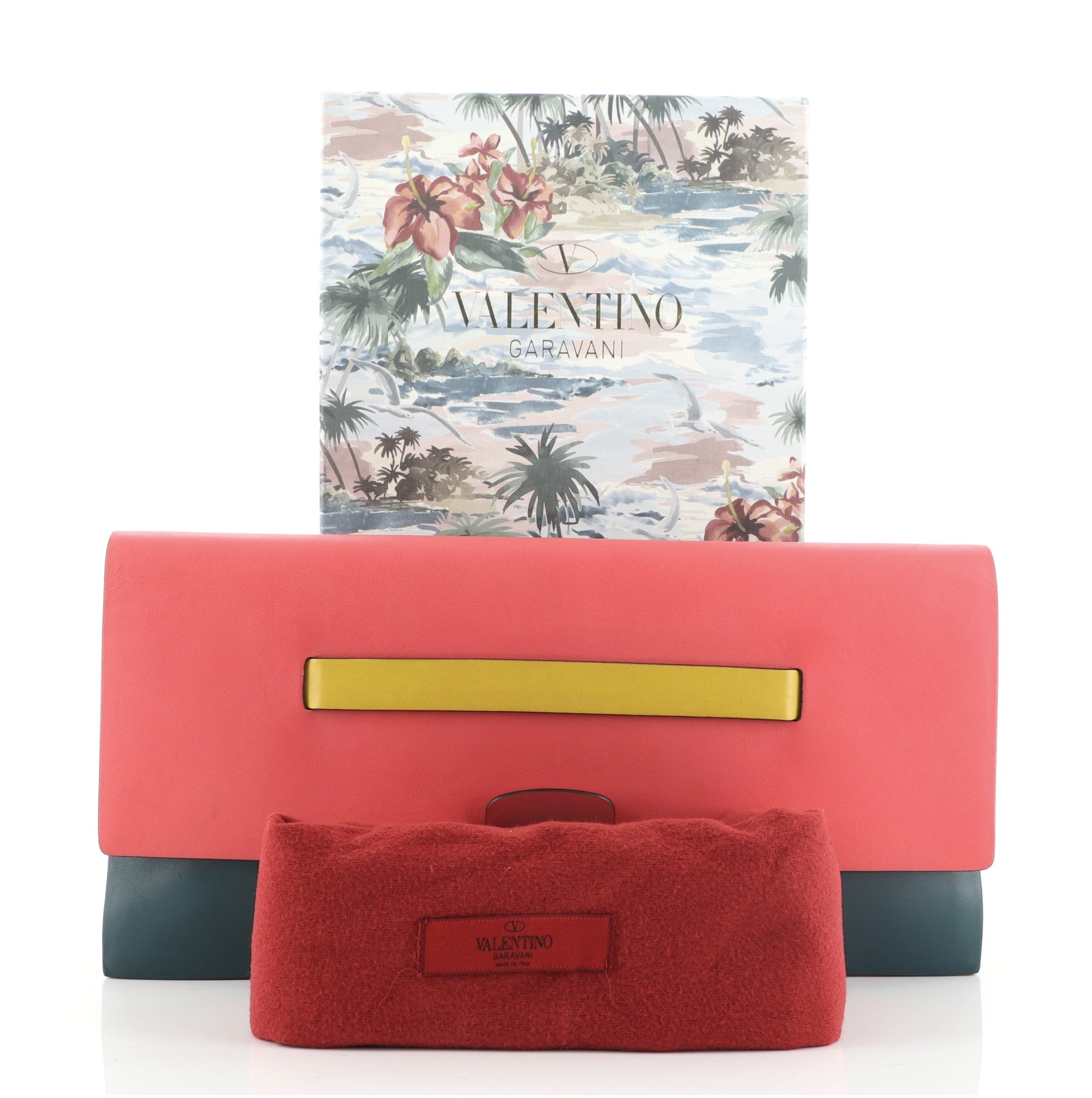 Mime Clutch Colorblock Leather