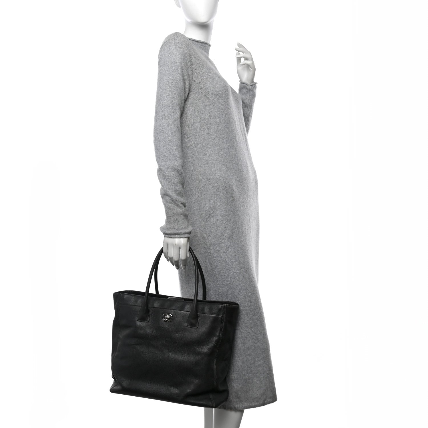 Calfskin Tall Cerf Tote Anthracite