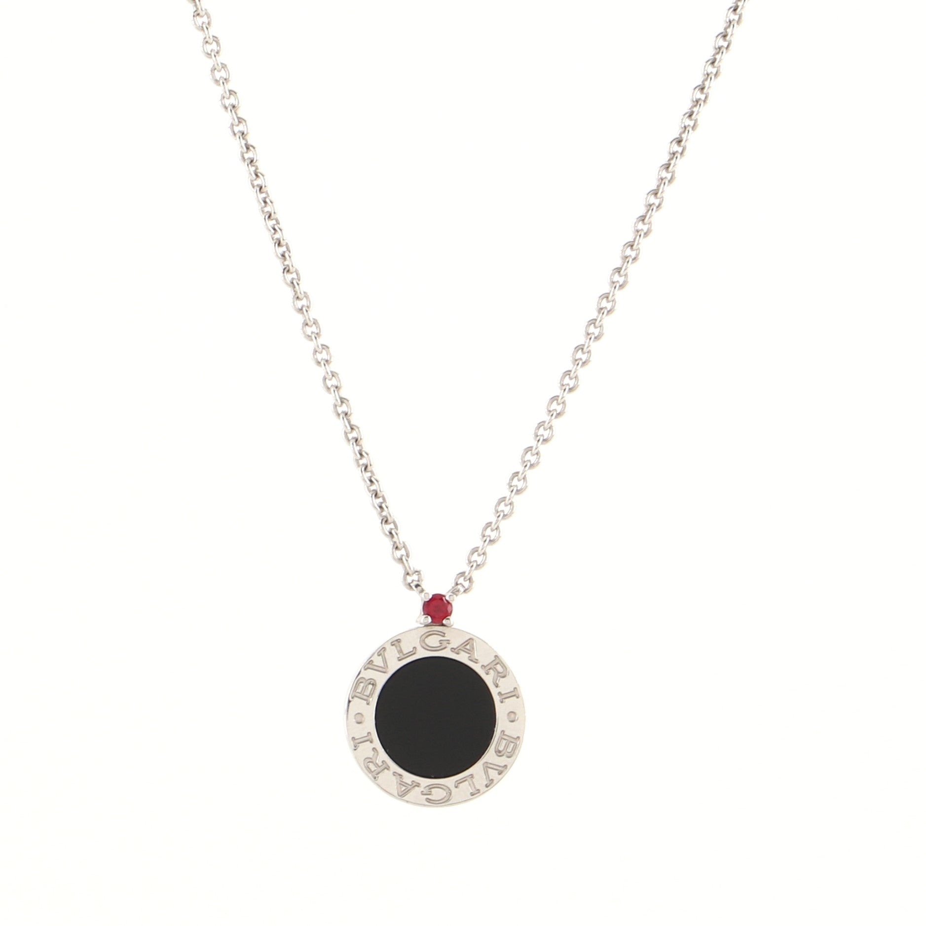 Save the Children Pendant Necklace Sterling Silver with Onyx and Ruby