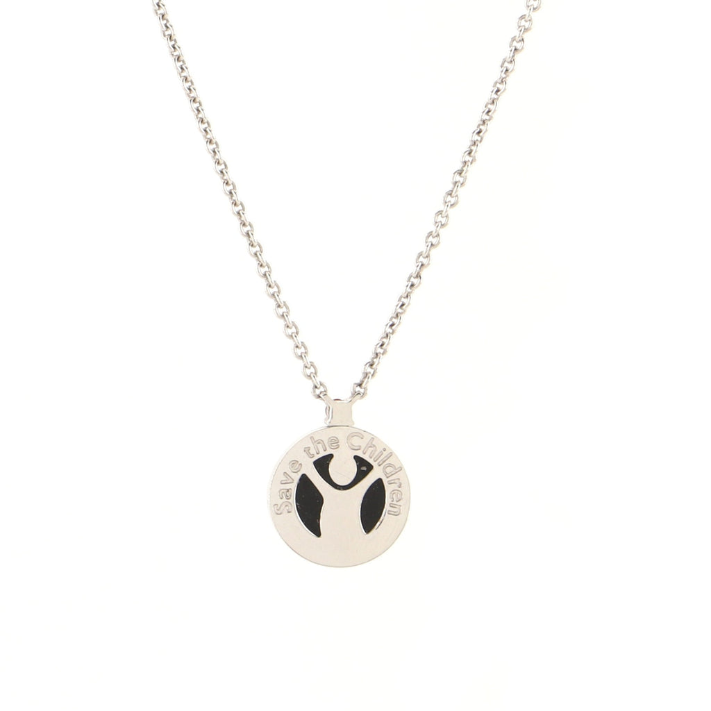 Save the Children Pendant Necklace Sterling Silver with Onyx and Ruby