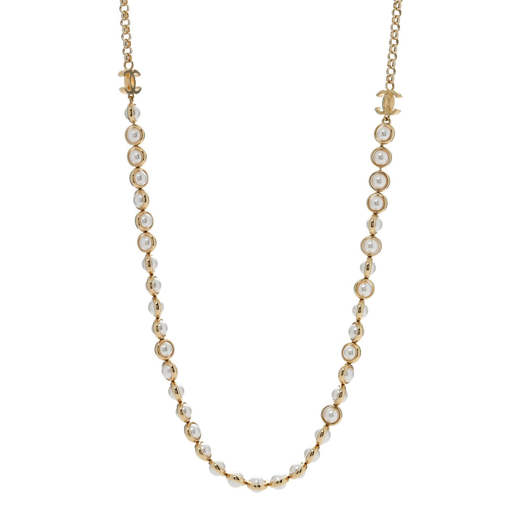 Pearl CC Necklace Gold