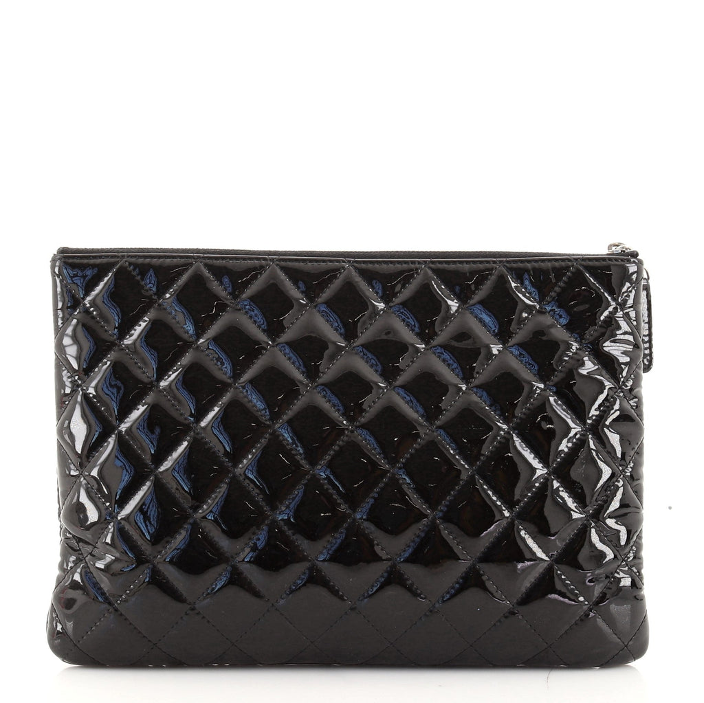 Valentine Hearts O Case Clutch Quilted Patent Medium
