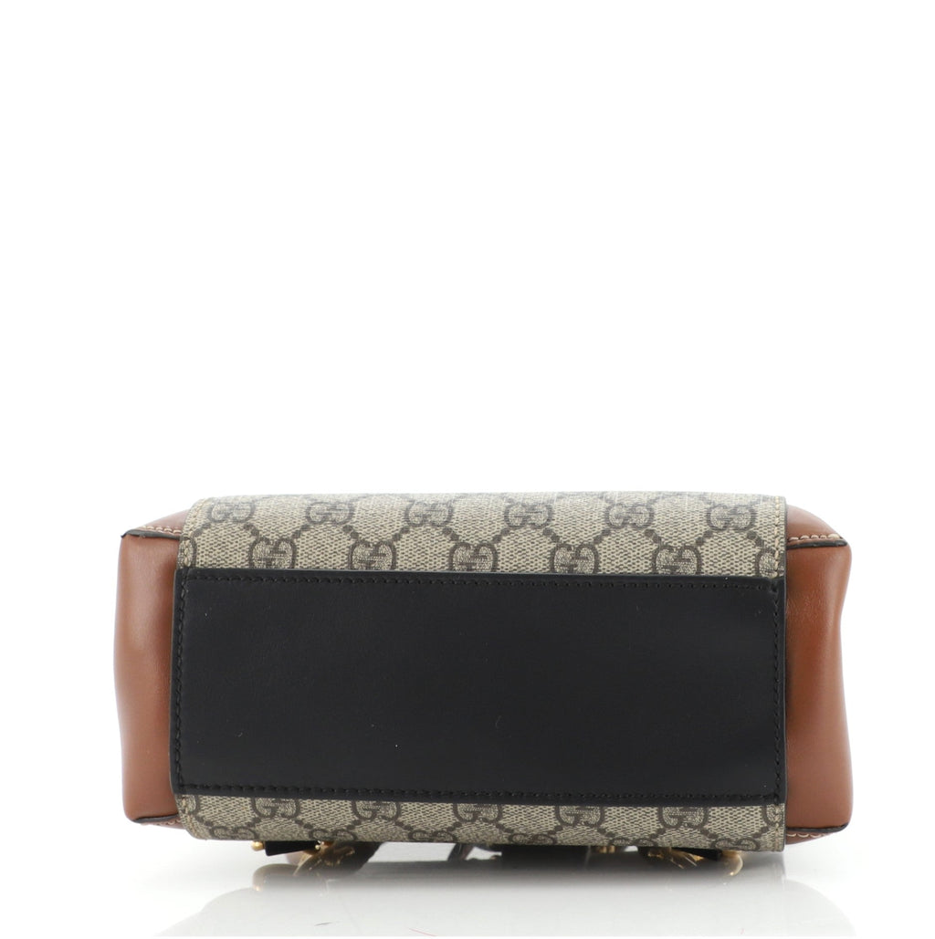 Padlock Backpack GG Coated Canvas and Leather Mini