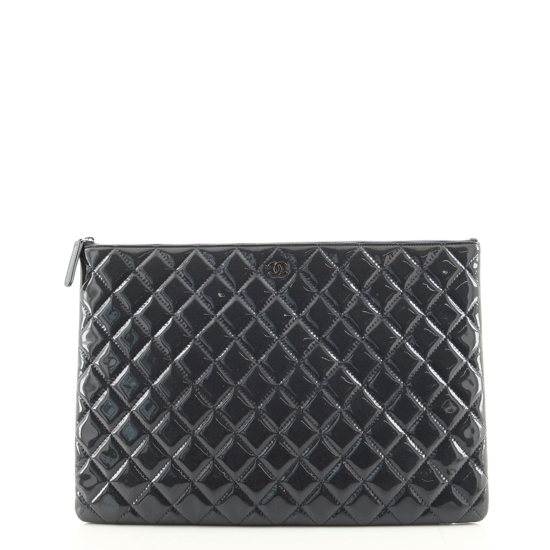 O Case Clutch Quilted Patent Large