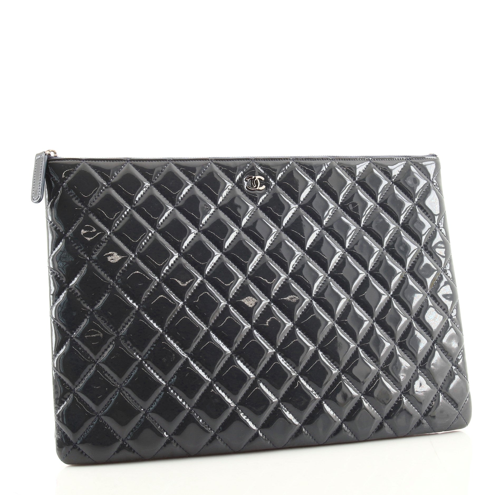 O Case Clutch Quilted Patent Large