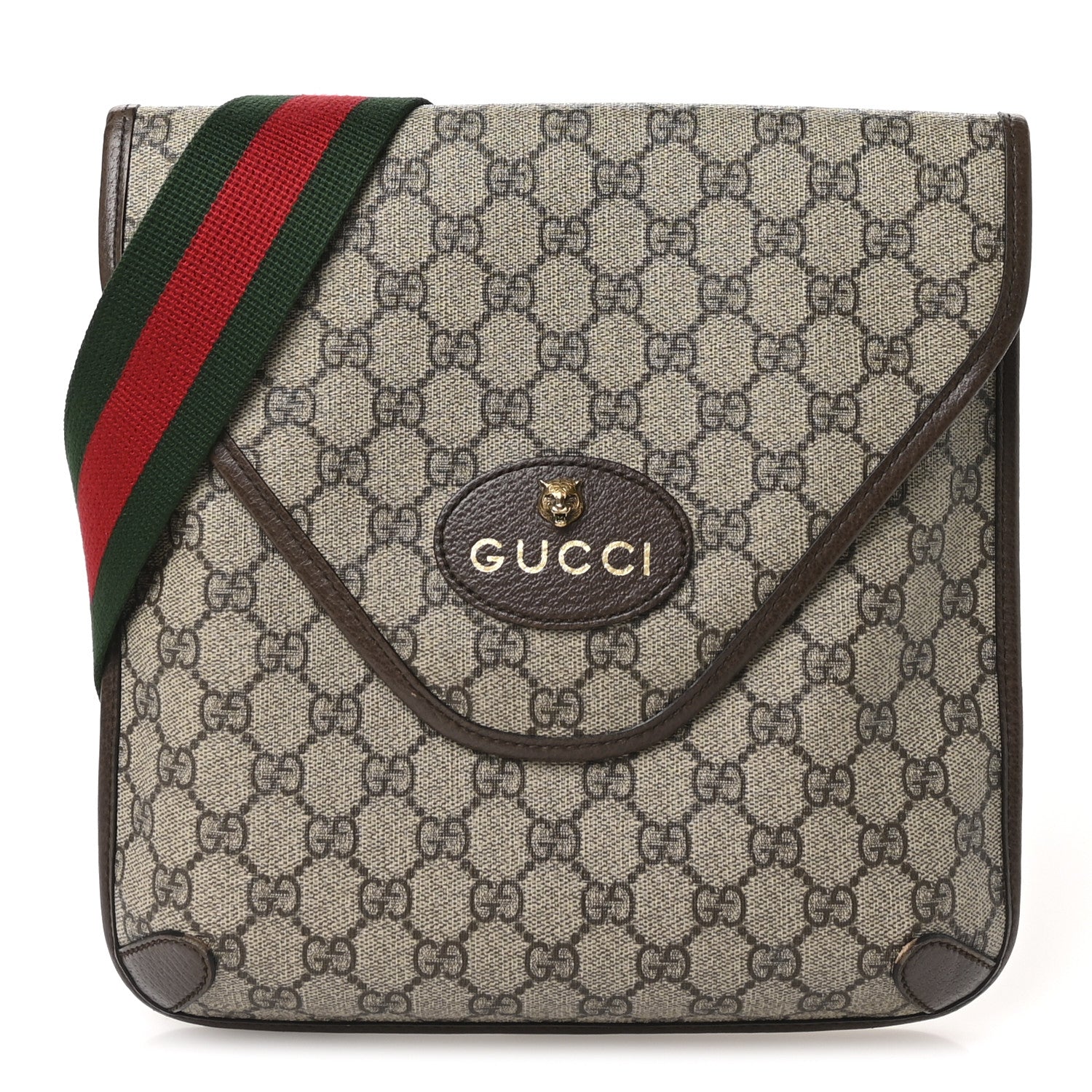 GG Supreme Monogram Web Medium Neo Vintage Flap Messenger Bag Beige New Acero