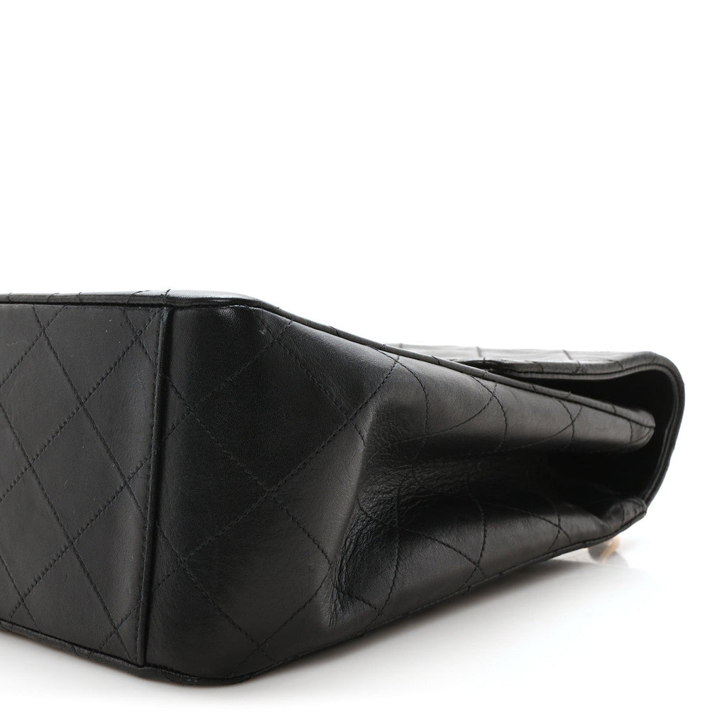 Lambskin Quilted XL Jumbo Single Flap Black