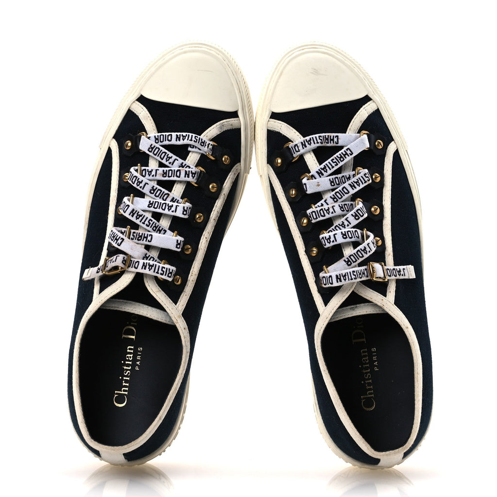 Canvas Womens Walk'n Dior Low Top Sneakers 40 Navy