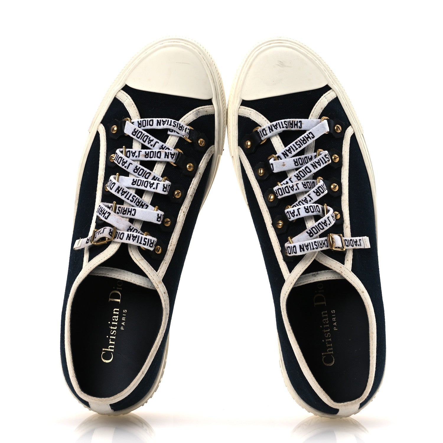 Canvas Womens Walk'n Dior Low Top Sneakers 40 Navy