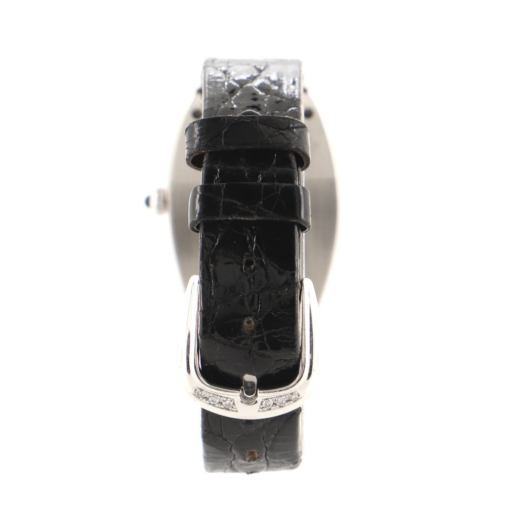 Cintree Curvex Quartz Watch White Gold and Crocodile with Diamond Bezel 25