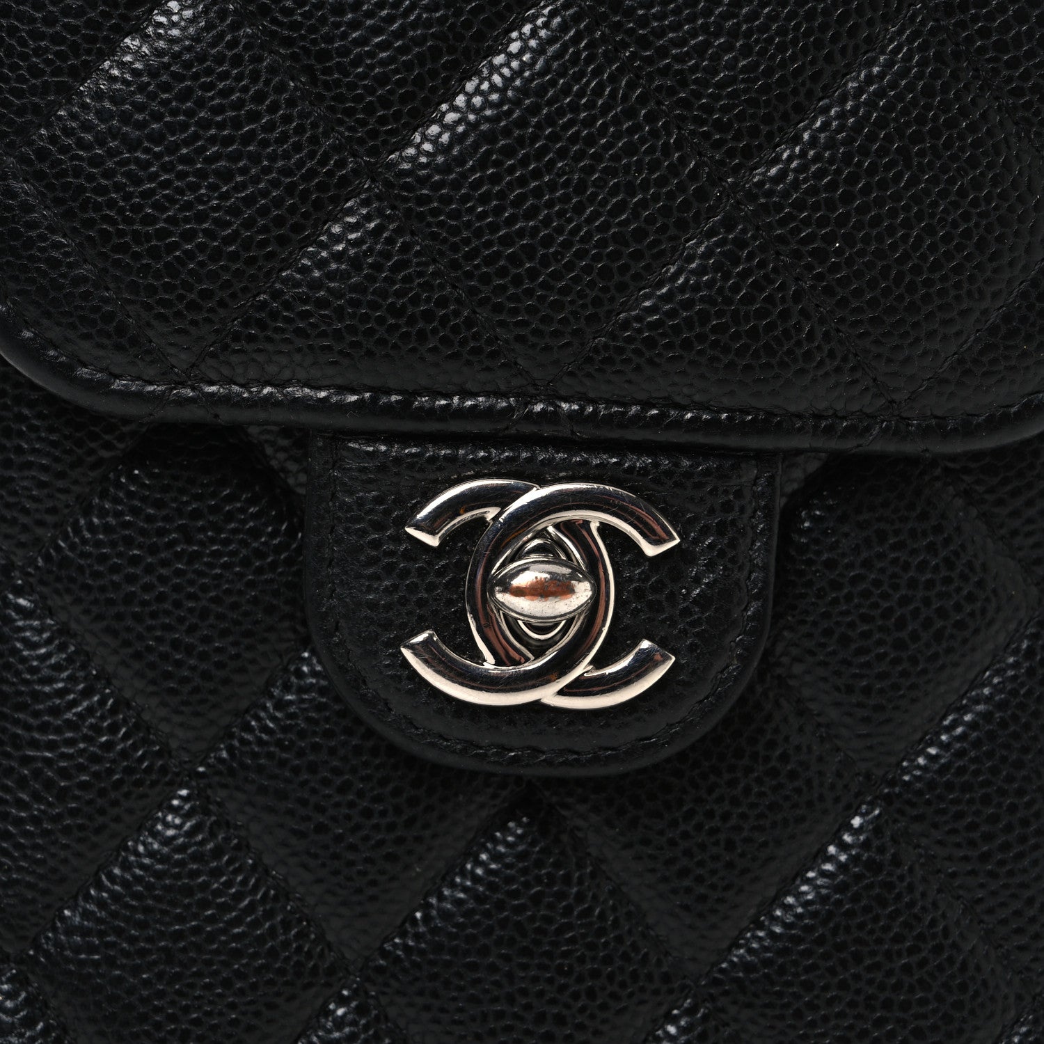 Caviar Quilted Classic Phone Holder Black