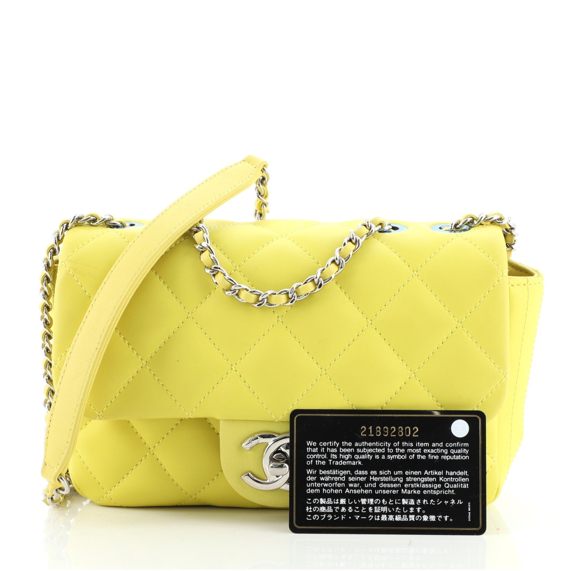 Coco Rain Flap Bag Quilted Rubberized Lambskin Mini