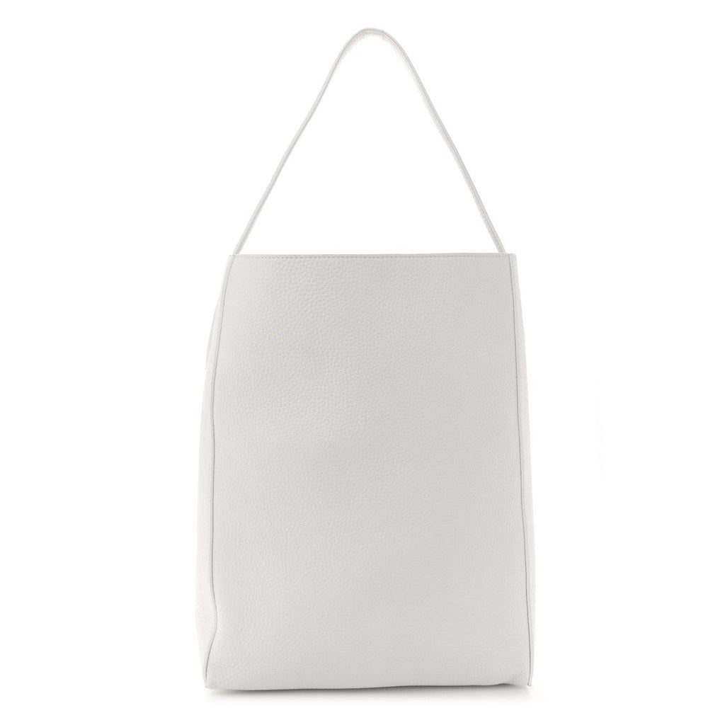 Pebbled Sport Calfskin Frida Tote Optic White