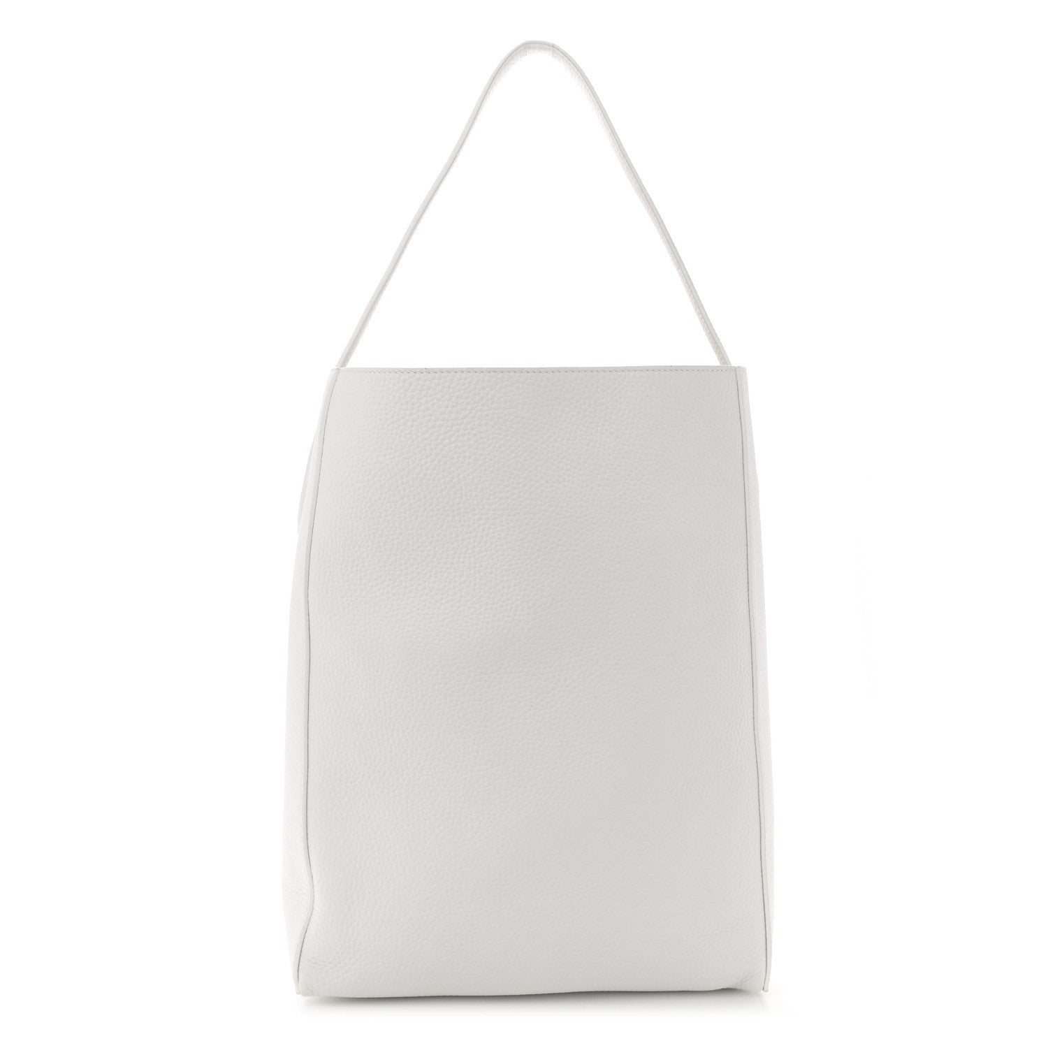 Pebbled Sport Calfskin Frida Tote Optic White