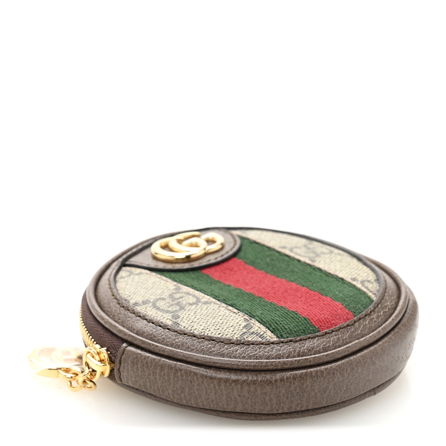 GG Supreme Monogram Web Ophidia Round Coin Purse Beige New Acero