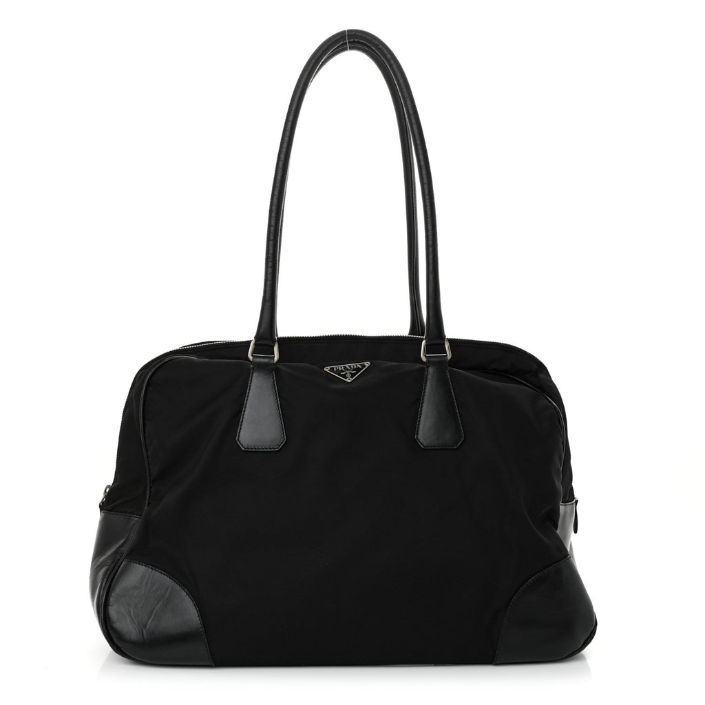 Tessuto Nylon Soft Calfskin Tote Black